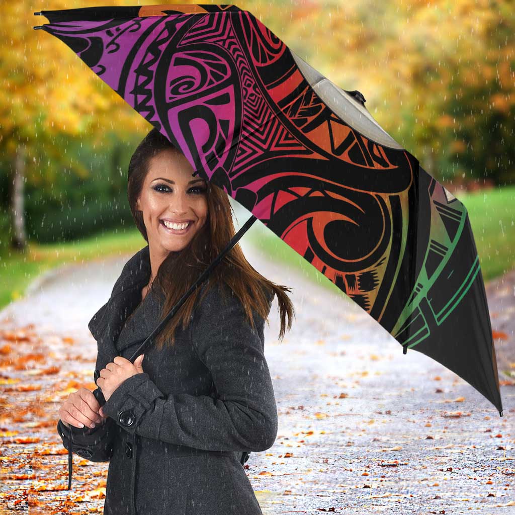 Vanuatu Boar Cowboy Umbrella Tusk Gradient Polynesian Pattern LT14 - Polynesian Pride