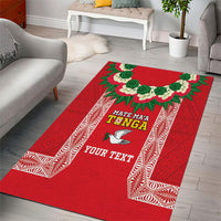 Mate Ma'a Tonga Rugby Custom Area Rug Tongan Kahoa Lei Ngatu Pattern Red LT14 - Polynesian Pride