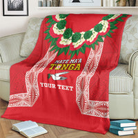 Mate Ma'a Tonga Rugby Custom Blanket Tongan Kahoa Lei Ngatu Pattern Red LT14 - Polynesian Pride