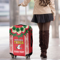 Mate Ma'a Tonga Rugby Custom Luggage Cover Tongan Kahoa Lei Ngatu Pattern Red LT14 - Polynesian Pride