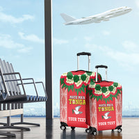 Mate Ma'a Tonga Rugby Custom Luggage Cover Tongan Kahoa Lei Ngatu Pattern Red LT14 - Polynesian Pride