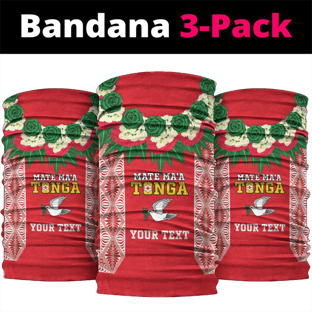Mate Ma'a Tonga Rugby Custom Neck Gaiter Tongan Kahoa Lei Ngatu Pattern Red LT14 package One Size: 25*50cm Red - Polynesian Pride