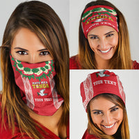 Mate Ma'a Tonga Rugby Custom Neck Gaiter Tongan Kahoa Lei Ngatu Pattern Red LT14 - Polynesian Pride