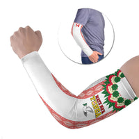 Mate Ma'a Tonga Rugby Custom Arm Sleeves Tongan Kahoa Lei Ngatu Pattern White LT14 Set of 2 White - Polynesian Pride
