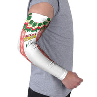 Mate Ma'a Tonga Rugby Custom Arm Sleeves Tongan Kahoa Lei Ngatu Pattern White LT14 - Polynesian Pride