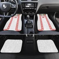 Mate Ma'a Tonga Rugby Custom Car Mats Tongan Kahoa Lei Ngatu Pattern White LT14 Set 4pcs White - Polynesian Pride