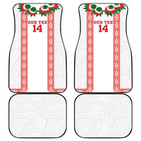 Mate Ma'a Tonga Rugby Custom Car Mats Tongan Kahoa Lei Ngatu Pattern White LT14 - Polynesian Pride