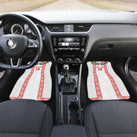 Mate Ma'a Tonga Rugby Custom Car Mats Tongan Kahoa Lei Ngatu Pattern White LT14 Set 2pcs - Front White - Polynesian Pride