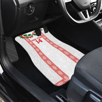 Mate Ma'a Tonga Rugby Custom Car Mats Tongan Kahoa Lei Ngatu Pattern White LT14 - Polynesian Pride