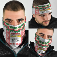 Mate Ma'a Tonga Rugby Custom Neck Gaiter Tongan Kahoa Lei Ngatu Pattern White LT14 - Polynesian Pride