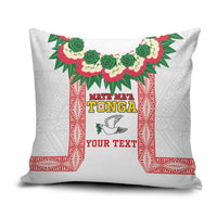 Mate Ma'a Tonga Rugby Custom Pillow Cover Tongan Kahoa Lei Ngatu Pattern White LT14 White - Polynesian Pride