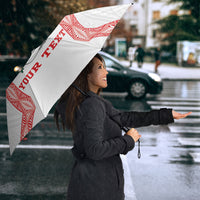 Mate Ma'a Tonga Rugby Custom Umbrella Tongan Kahoa Lei Ngatu Pattern White