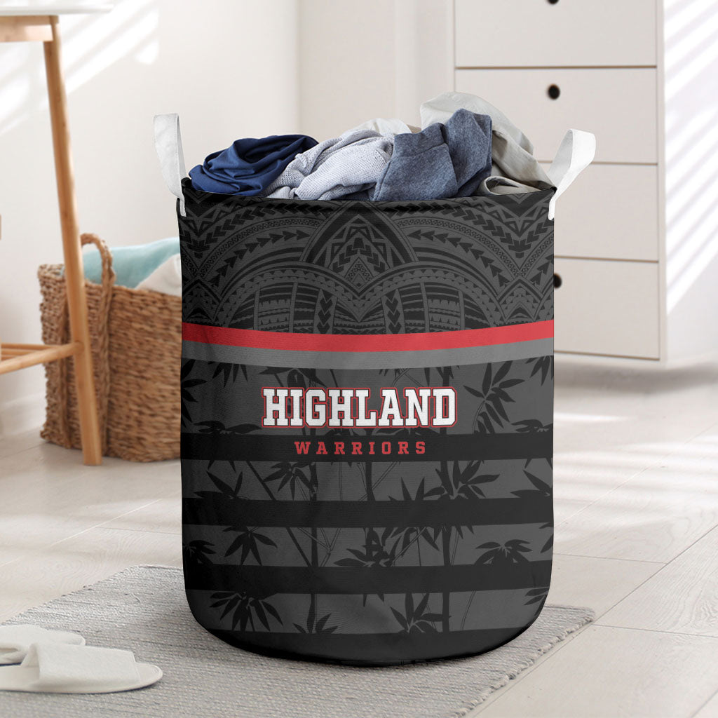 Fiji Naitasiri Rugby Laundry Basket Go Highland Warriors LT14 Black - Polynesian Pride