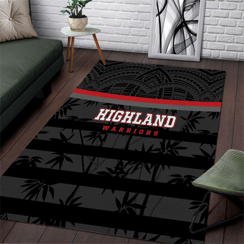 Fiji Naitasiri Rugby Area Rug Go Highland Warriors LT14 Black - Polynesian Pride