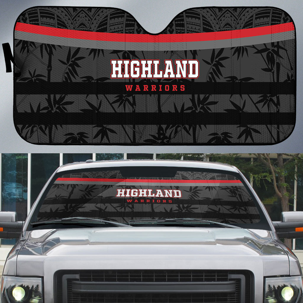 Fiji Naitasiri Rugby Auto Sun Shade Go Highland Warriors LT14 Black - Polynesian Pride