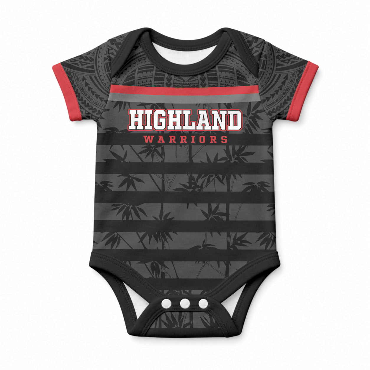 Fiji Naitasiri Rugby Custom Baby Onesie Go Highland Warriors LT14 Black - Polynesian Pride