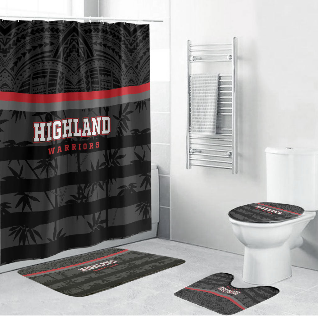 Fiji Naitasiri Rugby Bathroom Set Go Highland Warriors LT14 Bathroom Set (4 pcs) Black - Polynesian Pride
