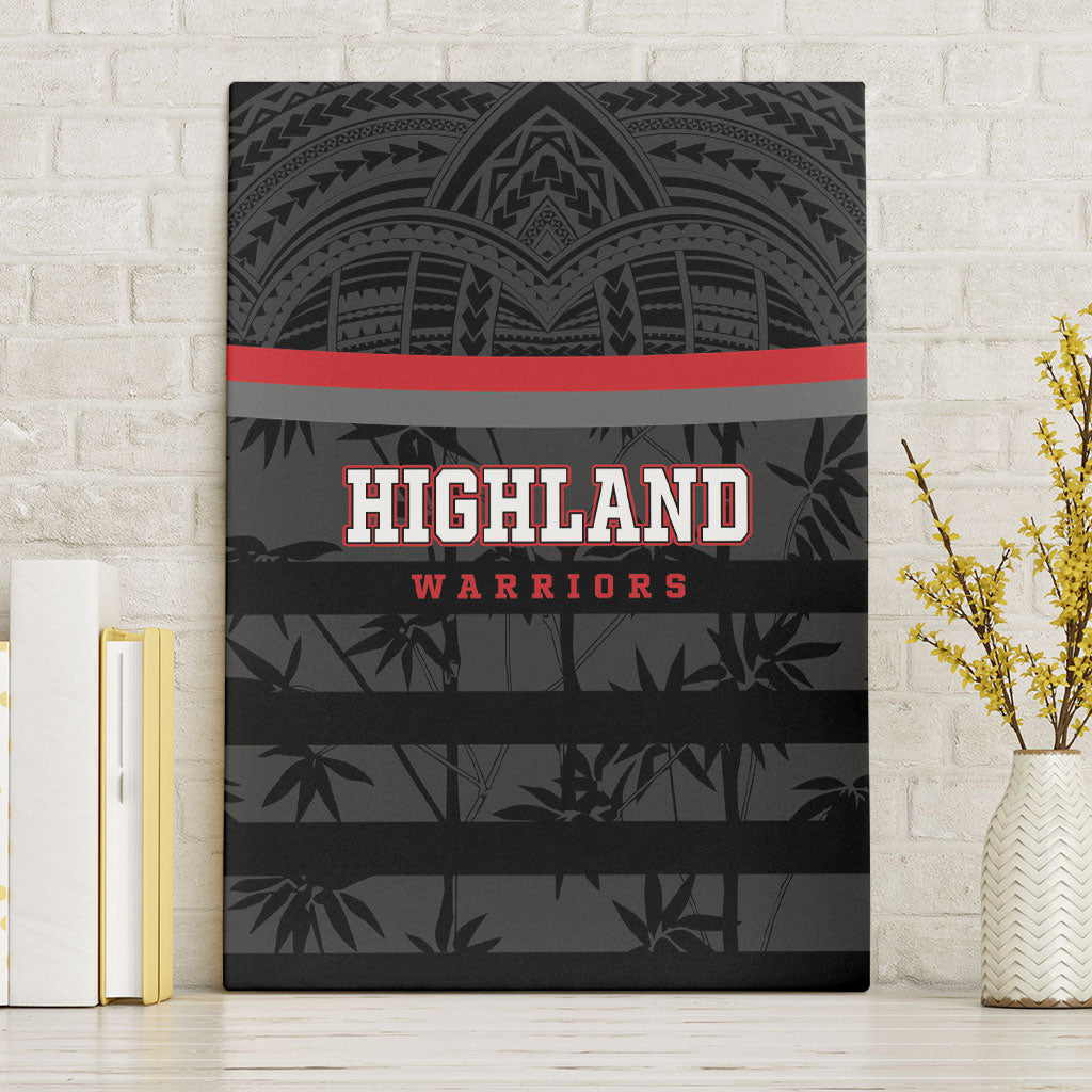 Fiji Naitasiri Rugby Canvas Wall Art Go Highland Warriors LT14 Without Frame Black - Polynesian Pride
