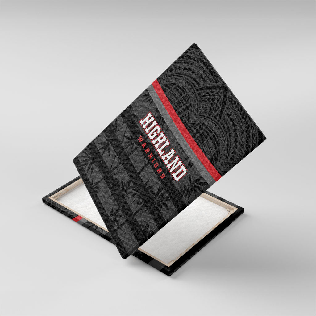 Fiji Naitasiri Rugby Canvas Wall Art Go Highland Warriors LT14 With Frame Black - Polynesian Pride