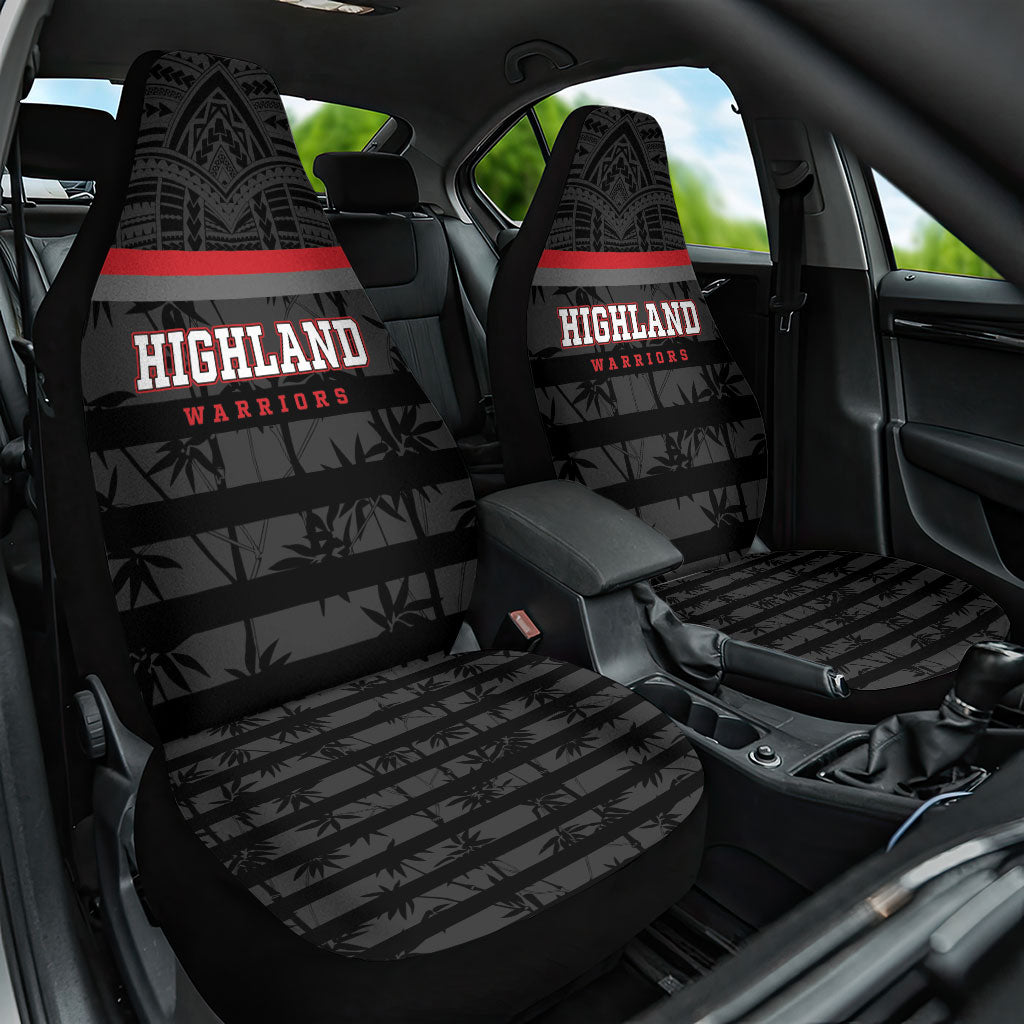 Fiji Naitasiri Rugby Car Seat Cover Go Highland Warriors LT14 One Size Black - Polynesian Pride