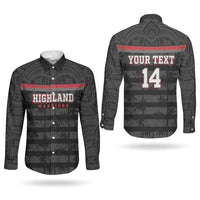 Fiji Naitasiri Rugby Custom Couples Matching Off Shoulder Maxi Dress and Long Sleeve Button Shirt Go Highland Warriors LT14 - Polynesian Pride