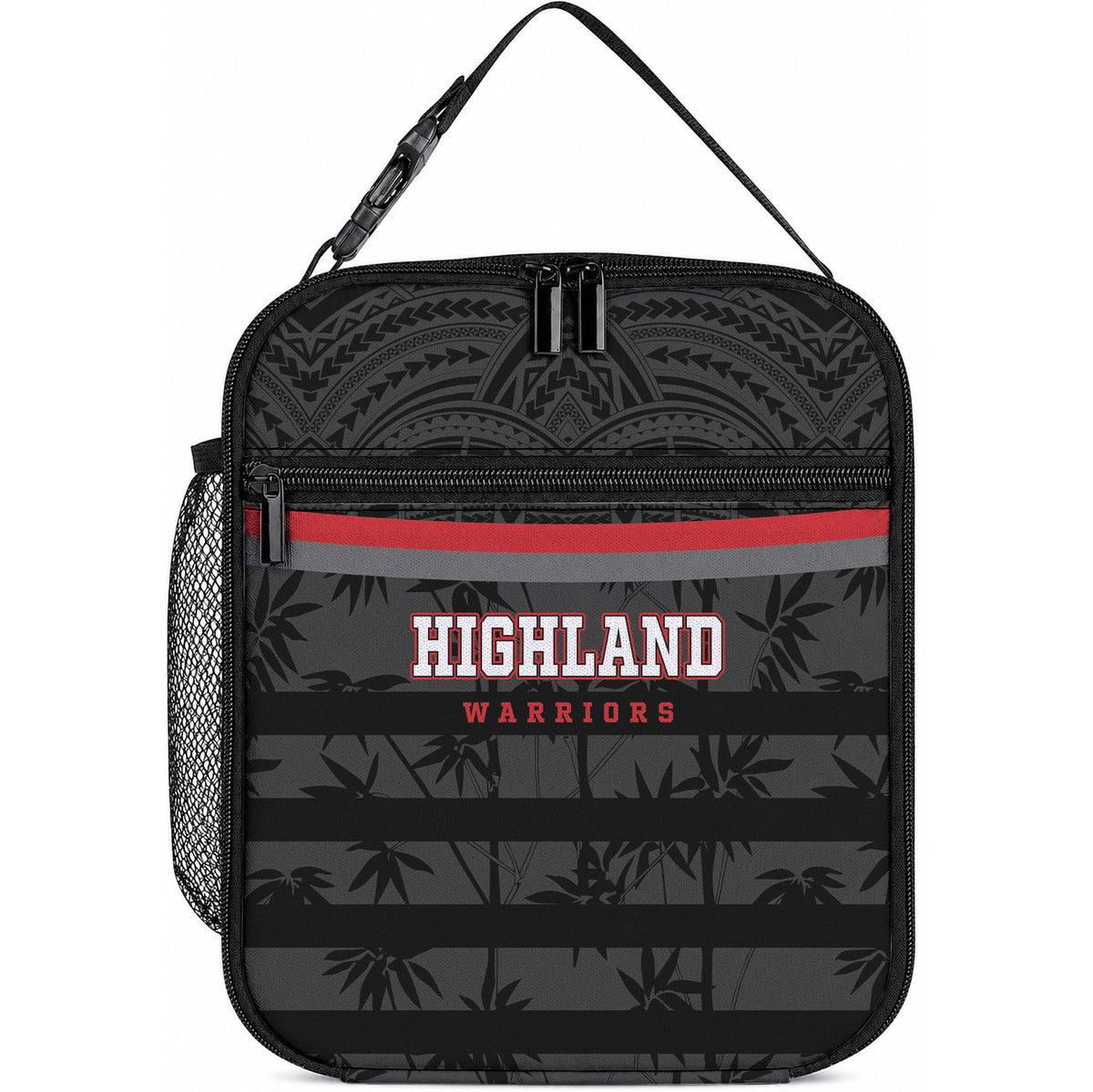 Fiji Naitasiri Rugby Lunch Bag Go Highland Warriors LT14 10.2 × 8.3 × 4.3 inch Black - Polynesian Pride