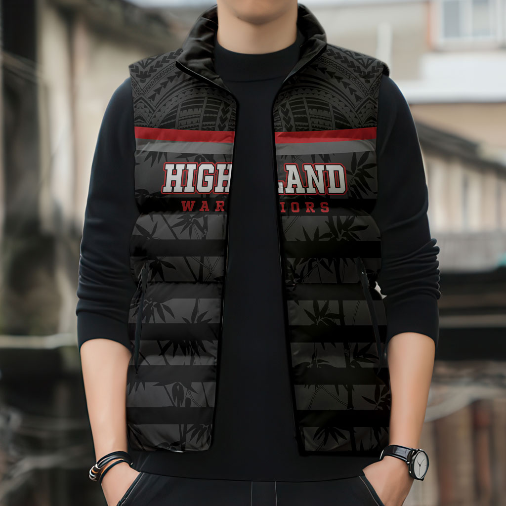 Fiji Naitasiri Rugby Custom Sleeveless Puffer Jacket Go Highland Warriors LT14 - Polynesian Pride
