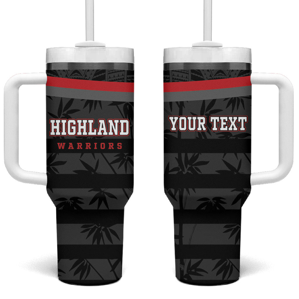Fiji Naitasiri Rugby Custom Tumbler With Handle Go Highland Warriors LT14 One Size: 40 oz Black - Polynesian Pride