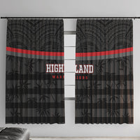 Fiji Naitasiri Rugby Window Curtain Go Highland Warriors LT14 With Hooks Black - Polynesian Pride