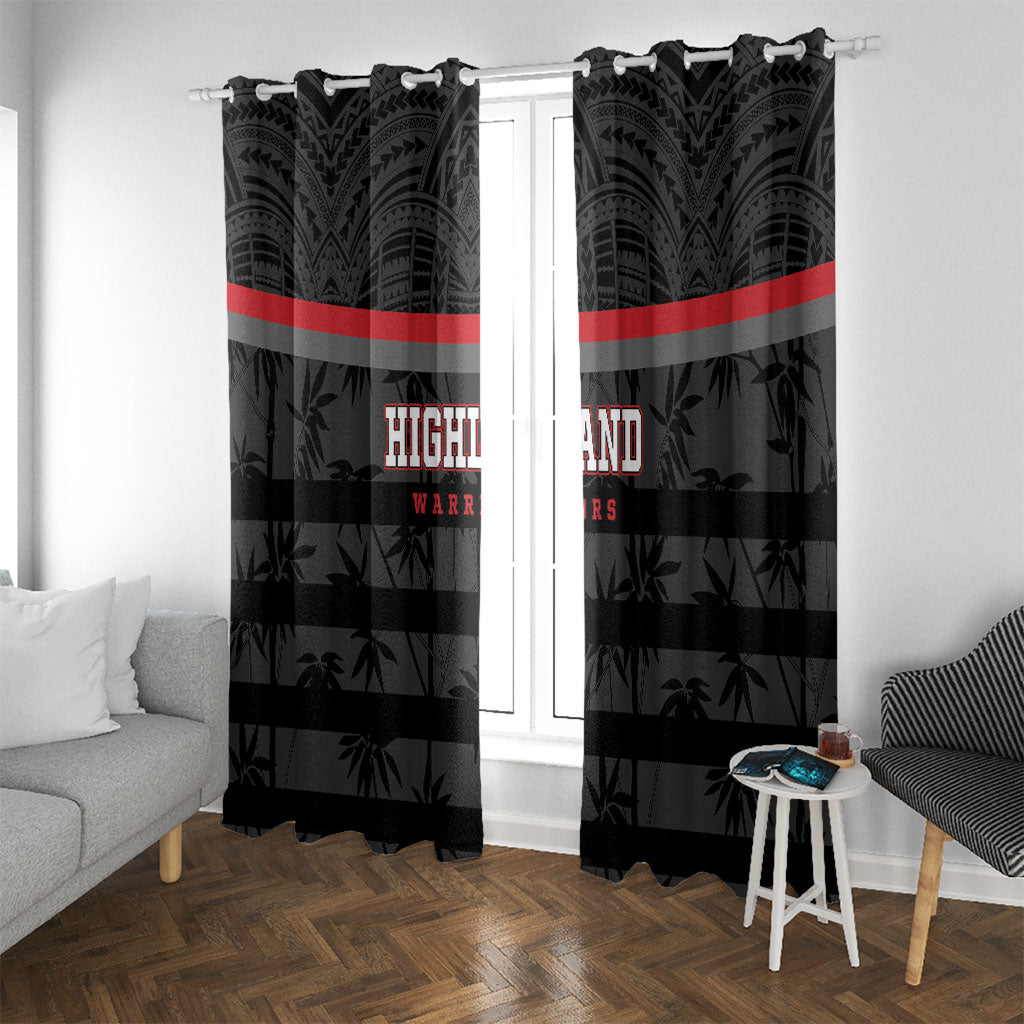 Fiji Naitasiri Rugby Window Curtain Go Highland Warriors LT14 With Grommets Black - Polynesian Pride