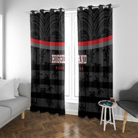 Fiji Naitasiri Rugby Window Curtain Go Highland Warriors LT14 With Grommets Black - Polynesian Pride