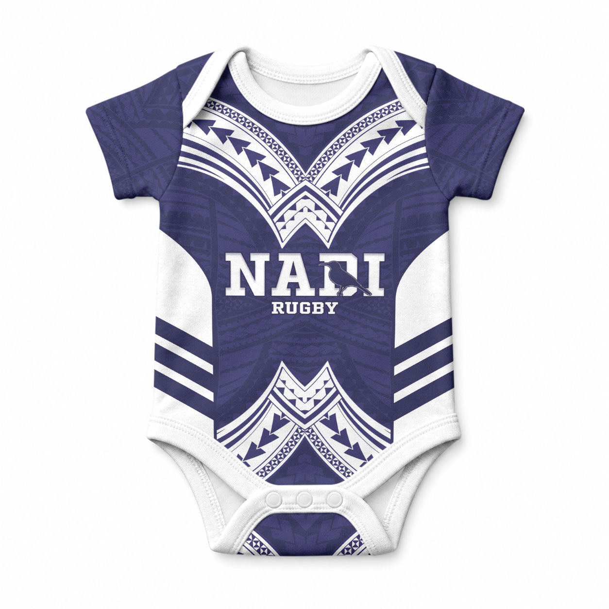 Fiji Nadi Rugby Custom Baby Onesie Kikau O Nadi Ko LT14 Blue - Polynesian Pride