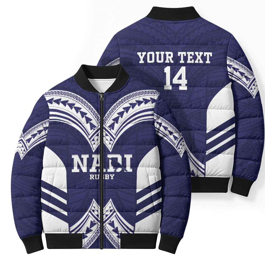 Fiji Nadi Rugby Custom Bomber Puffer Jacket Kikau O Nadi Ko