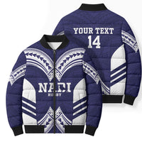 Fiji Nadi Rugby Custom Bomber Puffer Jacket Kikau O Nadi Ko