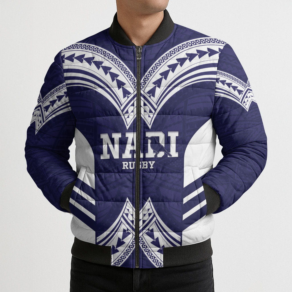 Fiji Nadi Rugby Custom Bomber Puffer Jacket Kikau O Nadi Ko