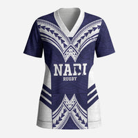 Fiji Nadi Rugby Custom Scrub Top Kikau O Nadi Ko LT14 Adult Blue - Polynesian Pride