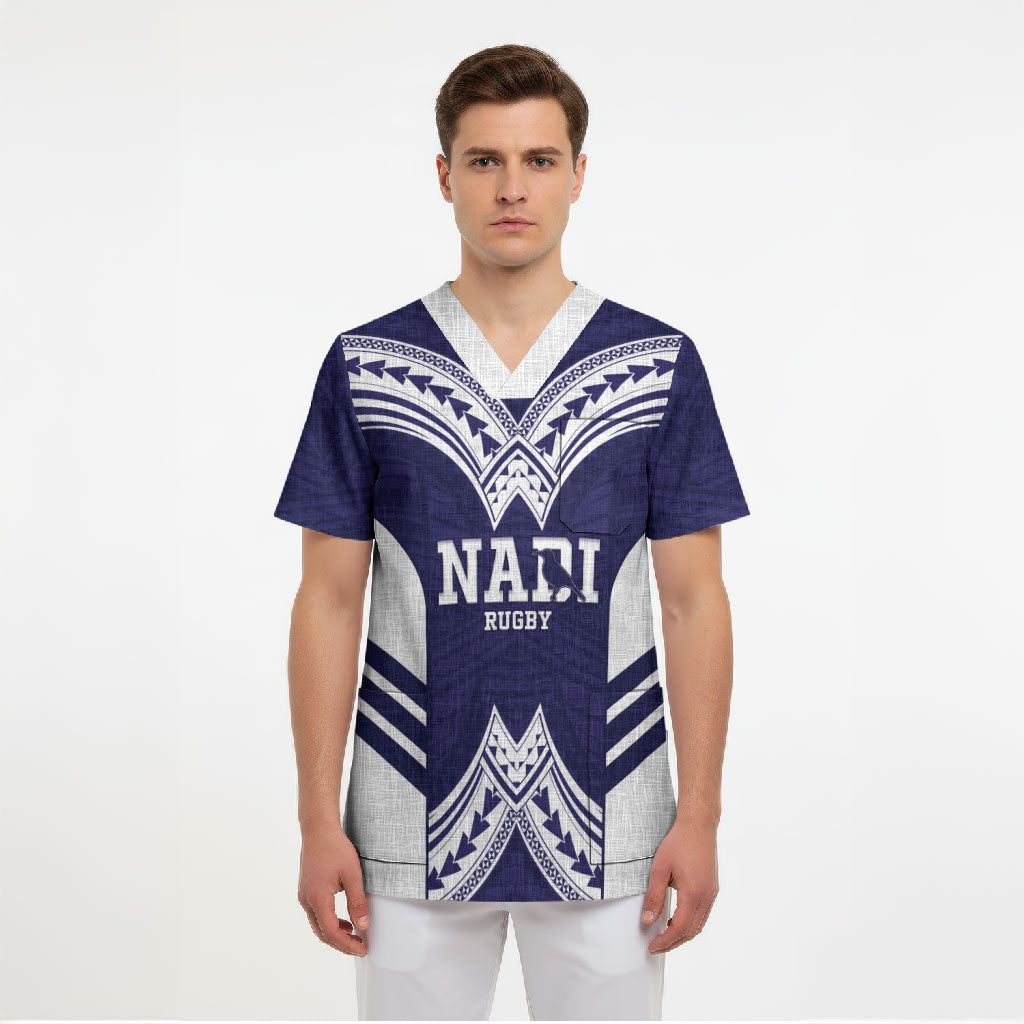 Fiji Nadi Rugby Custom Scrub Top Kikau O Nadi Ko LT14 - Polynesian Pride