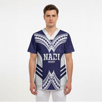Fiji Nadi Rugby Custom Scrub Top Kikau O Nadi Ko LT14 - Polynesian Pride