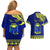 Personalised Fiji Natabua High School Couples Matching Off Shoulder Short Dress and Hawaiian Shirt Fijian Tapa Pattern LT14 - Polynesian Pride