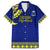 Personalised Fiji Natabua High School Family Matching Puletasi Dress and Hawaiian Shirt Fijian Tapa Pattern LT14 Dad's Shirt - Short Sleeve Blue - Polynesian Pride