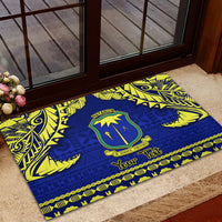 Personalised Fiji Natabua High School Rubber Doormat Fijian Tapa Pattern LT14 - Polynesian Pride