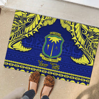 Personalised Fiji Natabua High School Rubber Doormat Fijian Tapa Pattern LT14 - Polynesian Pride