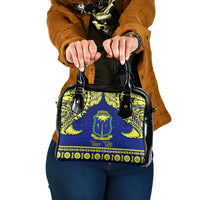 Personalised Fiji Natabua High School Shoulder Handbag Fijian Tapa Pattern LT14 One Size Blue - Polynesian Pride