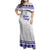 Personalised Fiji Labasa College Family Matching Off Shoulder Maxi Dress and Hawaiian Shirt Fijian Tapa Pattern LT14 Mom's Dress White - Polynesian Pride