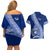 Personalised Fiji Queen Victoria School Couples Matching Off Shoulder Short Dress and Hawaiian Shirt Fijian Tapa Pattern LT14 - Polynesian Pride