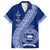 Personalised Fiji Queen Victoria School Family Matching Off Shoulder Maxi Dress and Hawaiian Shirt Fijian Tapa Pattern LT14 Dad's Shirt - Short Sleeve Blue - Polynesian Pride