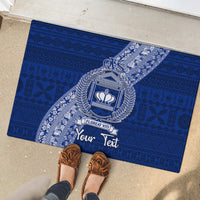 Personalised Fiji Queen Victoria School Rubber Doormat Fijian Tapa Pattern LT14 - Polynesian Pride