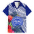 Personalised Samoana High School Family Matching Puletasi Dress and Hawaiian Shirt American Samoa Schools Polynesian Tropical Flowers LT14 Dad's Shirt - Short Sleeve Blue - Polynesian Pride