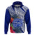 Personalised Samoana High School Hoodie American Samoa Schools Polynesian Tropical Flowers LT14 Blue - Polynesian Pride