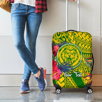 Personalised Leone High School Luggage Cover American Samoa Schools Polynesian Tropical Flowers LT14 - Polynesian Pride
